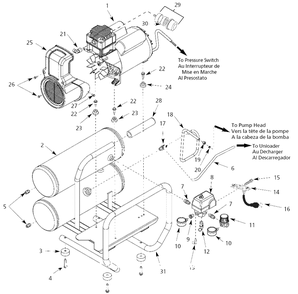 Air-Compressor Parts Diagram and Parts List for WL505813  Campbell Hausfeld Compressor